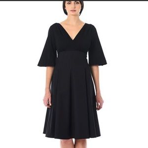 eshakti Bell Sleeved Mixed Media dress black 2X